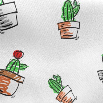 Succulent Cactus Potted Plants Jersey Backed Fleece