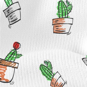Succulent Cactus Potted Plants Stretch Jersey
