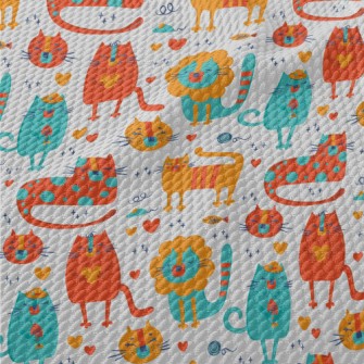 Bright Color Cat Birdseye Piqué