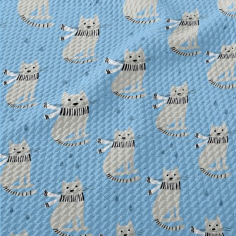 Handsome Scarf Gray Cat Birdseye Piqué