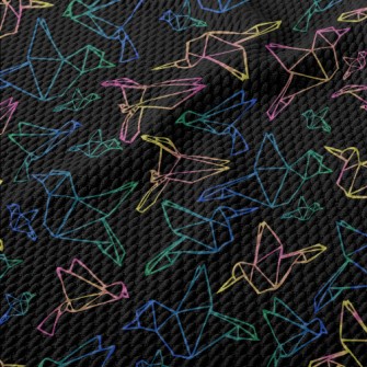 Gradient Line Paper Crane Birdseye Piqué