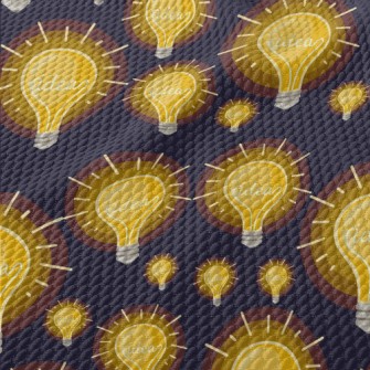 Glowing Shiny Light Bulb Birdseye Piqué