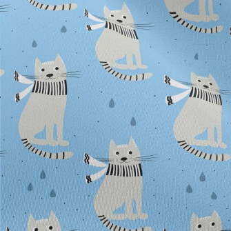 Handsome Scarf Gray Cat Chiffon