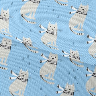 Handsome Scarf Gray Cat Waterproof Oxford