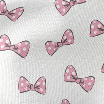 Pink Polka Dot Bow Waterproof Canvas