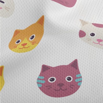 Cute Big Head Cat Athletic Mesh Flat Back