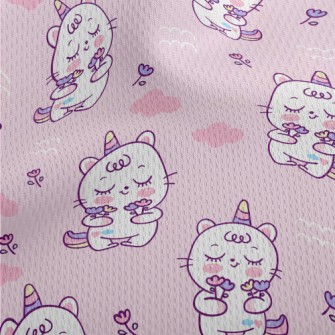Super Cute Unicorn Kitten Athletic Mesh Flat Back