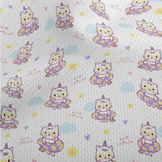 Unicorn Swimming Ring Cat Athletic Mesh Flat Back