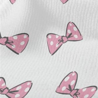 Pink Polka Dot Bow Terry