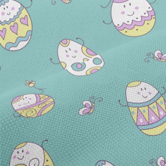 Anthropomorphic Painted Eggs Performance Linen