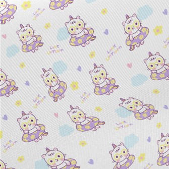 Unicorn Swimming Ring Cat Twill