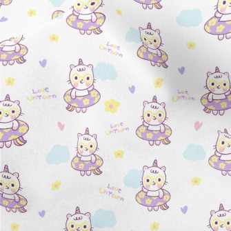 Unicorn Swimming Ring Cat Micro Fleece