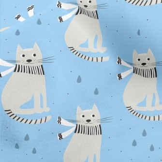 Handsome Scarf Gray Cat Micro Fleece