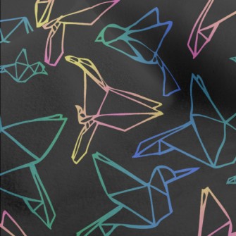 Gradient Line Paper Crane Micro Fleece