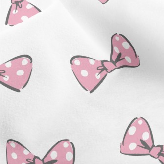 Pink Polka Dot Bow Micro Fleece