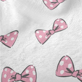 Pink Polka Dot Bow Minky
