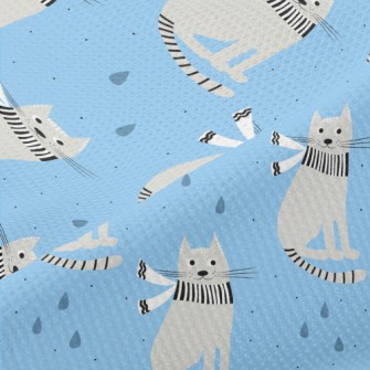 Handsome Scarf Gray Cat Piqué