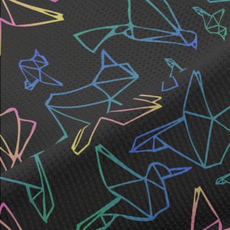 Gradient Line Paper Crane Piqué
