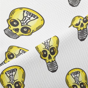 Skull Face Light Bulb Piqué