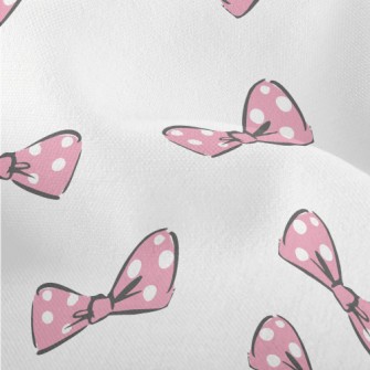 Pink Polka Dot Bow Lightweight Performance Linen