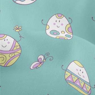 Anthropomorphic Painted Eggs Lightweight Performance Linen