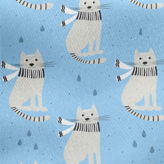 Handsome Scarf Gray Cat Jersey Backed Fleece