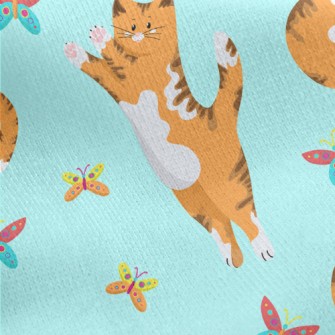 Catching Butterflies Kitten Jersey Backed Fleece