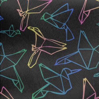 Gradient Line Paper Crane Jersey Backed Fleece