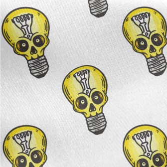 Skull Face Light Bulb Jersey Backed Fleece