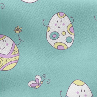 Anthropomorphic Painted Eggs Jersey Backed Fleece