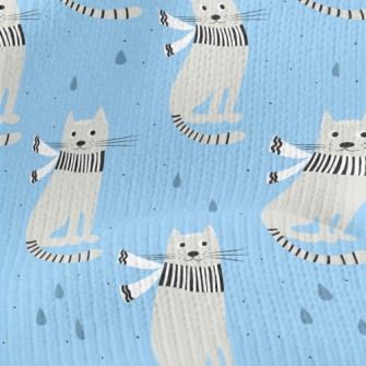 Handsome Scarf Gray Cat Stretch Jersey