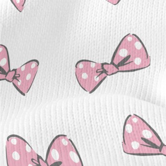 Pink Polka Dot Bow Stretch Jersey