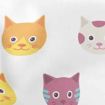 Cute Big Head Cat Lightweight Cotton Poplin