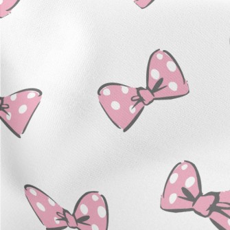 Pink Polka Dot Bow Lightweight Cotton Poplin