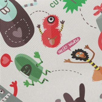 Various Mischievous Little Mon Midweight Cotton Poplin