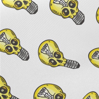 Skull Face Light Bulb Midweight Cotton Poplin