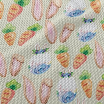 Watercolor Easter Elements Birdseye Piqué