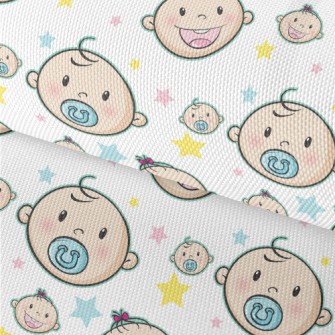Baby Boy And Girl Eating Pacif Waterproof Oxford