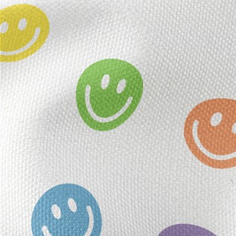 Round Colorful Smiley Face Waterproof Canvas