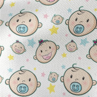 Baby Boy And Girl Eating Pacif Waterproof Canvas