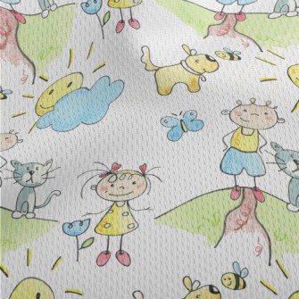 Outdoor Picnic Children Athletic Mesh Flat Back