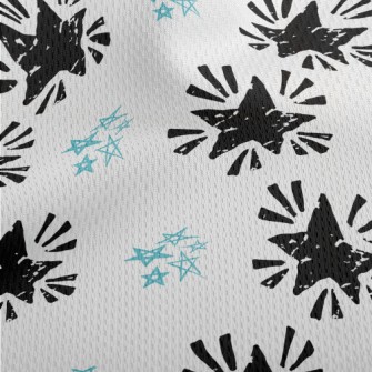 Radial Mottled Stars Athletic Mesh Flat Back