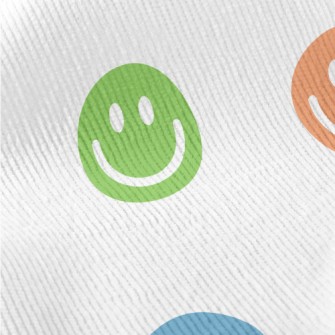 Round Colorful Smiley Face Standard Corduroy