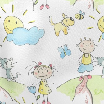 Outdoor Picnic Children Stretch Ponte