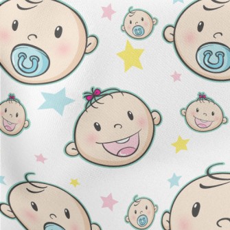 Baby Boy And Girl Eating Pacif Stretch Ponte