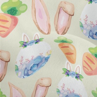 Watercolor Easter Elements Lightweight Performance Linen