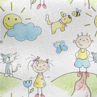 Outdoor Picnic Children Jersey Backed Fleece