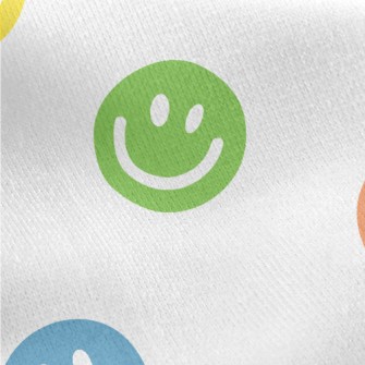 Round Colorful Smiley Face Jersey Backed Fleece