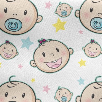 Baby Boy And Girl Eating Pacif Jersey Backed Fleece