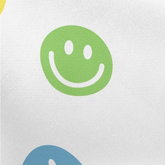 Round Colorful Smiley Face Pongee